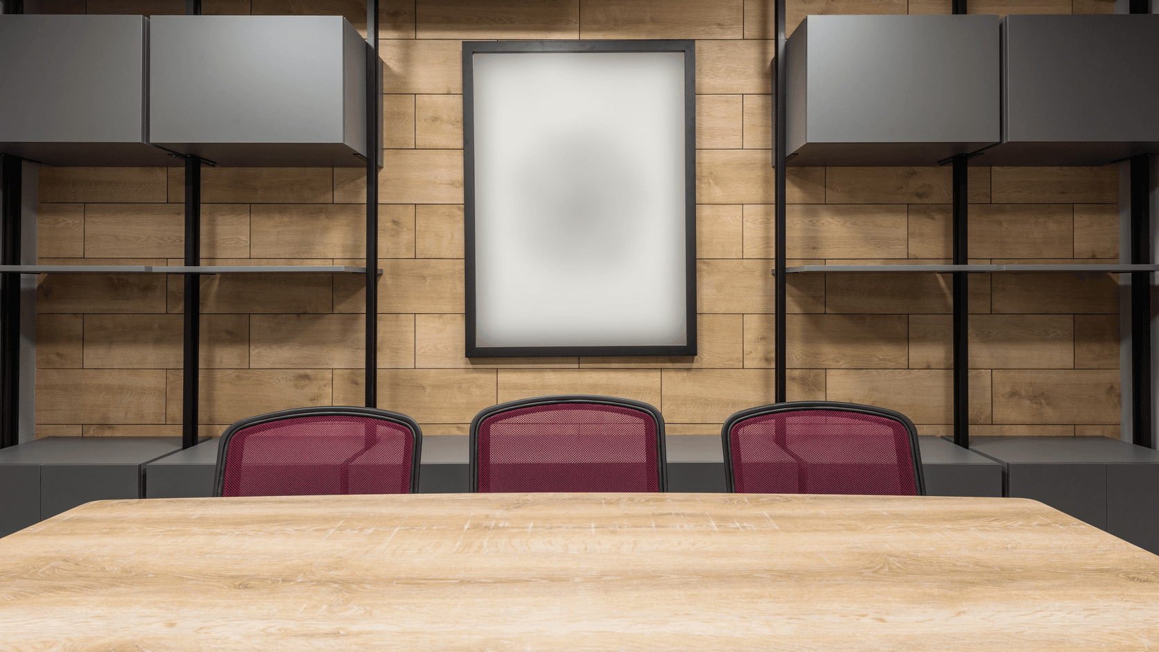 Naturally lit interior of an office unit